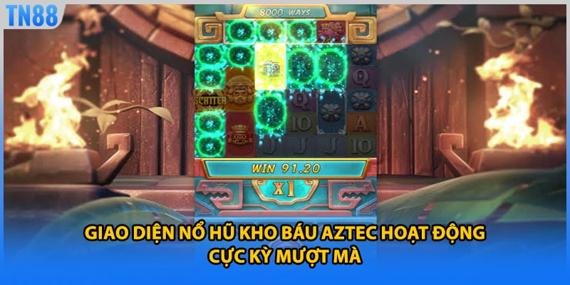 Giao diện nổ hũ kho báu aztec hoạt động cực kỳ mượt mà