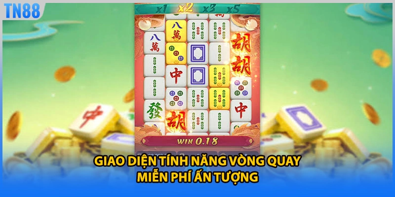 Giao diện tính năng vòng quay miễn phí ấn tượng